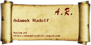 Adamek Rudolf névjegykártya