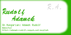 rudolf adamek business card